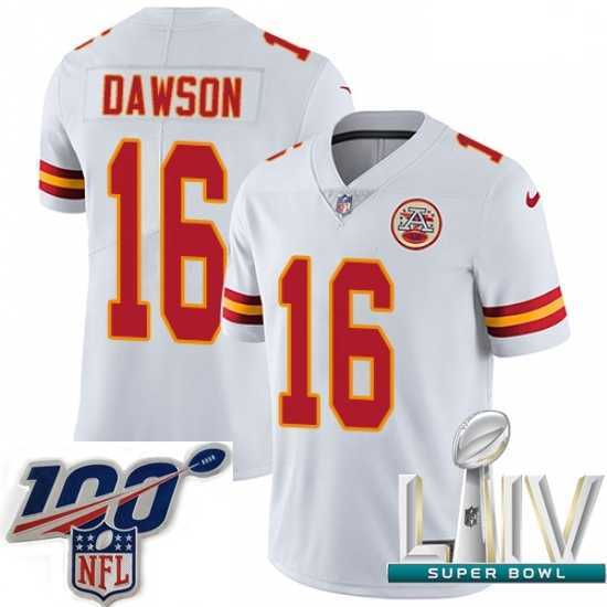 Exceptional 2020 Super Bowl LIV Nike Kansas City Chiefs #16 Len Dawson White Vapor Untouchable Limited Player NFL Jersey