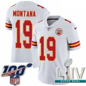 Exceptional 2020 Super Bowl LIV Nike Kansas City Chiefs #19 Joe Montana White Vapor Untouchable Limited Player NFL Jersey