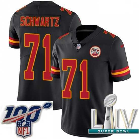 Exceptional 2020 Super Bowl LIV Nike Kansas City Chiefs #71 Mitchell Schwartz Limited Black Rush Vapor Untouchable NFL Jersey