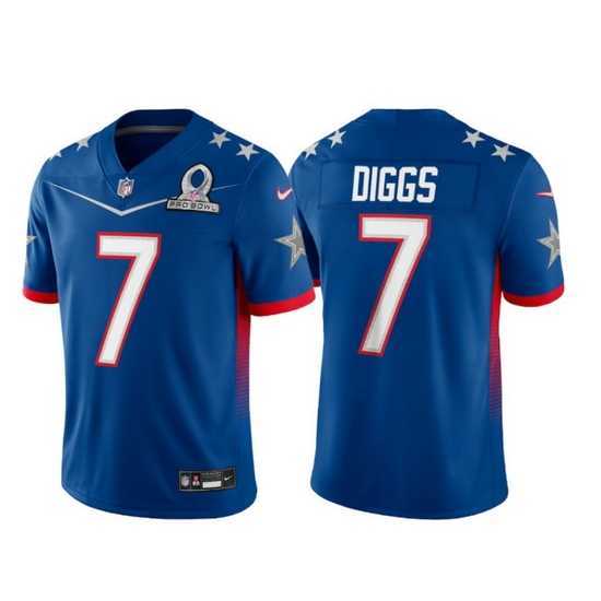 Exceptional 2022 NFL Pro Bowl Dallas Cowboys #7 Trevon Diggs NFC Blue Jersey