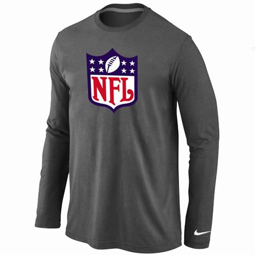 Exceptional NFL Logos Long Sleeve T Shirt Dark Grey
