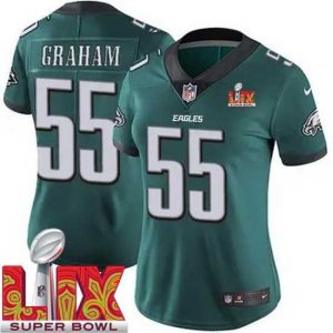 Exceptional Philadelphia Eagles Brandon Graham #55 Green 2024 2025 Super Bowl LIX F.U.S.E Stitched NFL Jersey