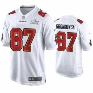 Exceptional Rob Gronkowski Buccaneers White Super Bowl Lv Game Fashion Jersey