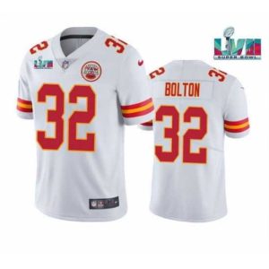 Exceptional Toddler Kansas City Chiefs 32 Nick Bolton White Super Bowl LVII Patch Vapor Untouchable Limited Stitched Jersey