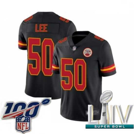 Exquisite 2020 Super Bowl LIV Kansas City Chiefs #50 Darron Lee Limited Black Rush Vapor Untouchable Football Jersey