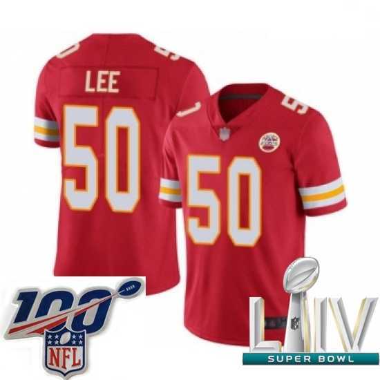 Exquisite 2020 Super Bowl LIV Kansas City Chiefs #50 Darron Lee Red Team Color Vapor Untouchable Limited Player Football Jersey