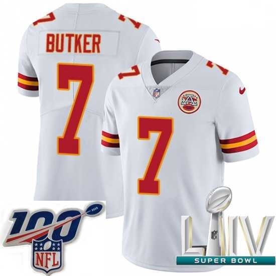 Exquisite 2020 Super Bowl LIV Nike Kansas City Chiefs #7 Harrison Butker White Vapor Untouchable Limited Player NFL Jersey