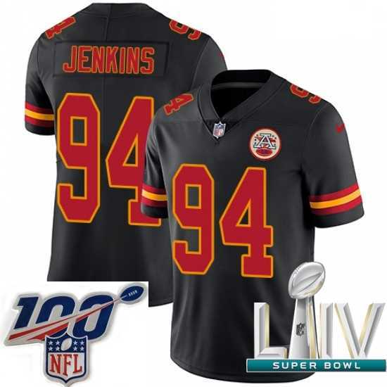 Exquisite 2020 Super Bowl LIV Nike Kansas City Chiefs #94 Jarvis Jenkins Limited Black Rush Vapor Untouchable NFL Jersey