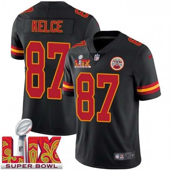 Exquisite Kansas City Chiefs Travis Kelce #87 Black 2024 2025 Super Bowl LIX F.U.S.E Stitched Jersey