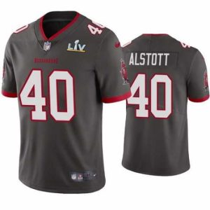 Exquisite Mike Alstott Buccaneers Pewter Super Bowl Lv Vapor Limited Jersey