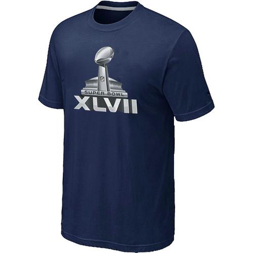 Exquisite NFL Super Bowl XLVII Logo T Shirt Dark Blue