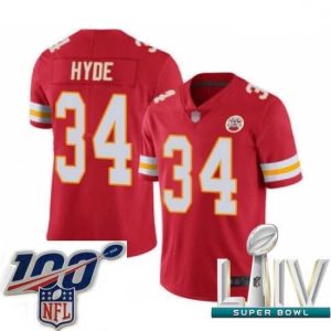 First - rate 2020 Super Bowl LIV Kansas City Chiefs #34 Carlos Hyde Red Team Color Vapor Untouchable Limited Player Football Jersey