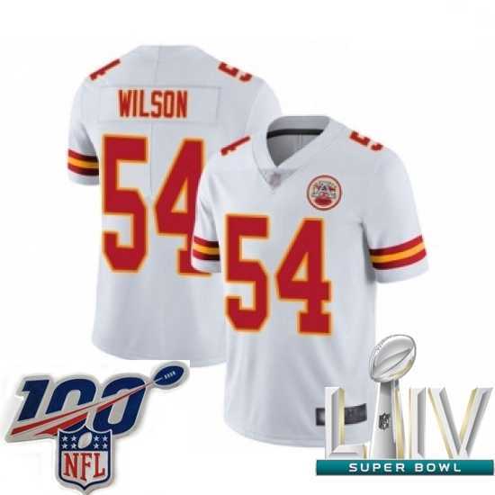 First - rate 2020 Super Bowl LIV Kansas City Chiefs #54 Damien Wilson White Vapor Untouchable Limited Player Football Jersey