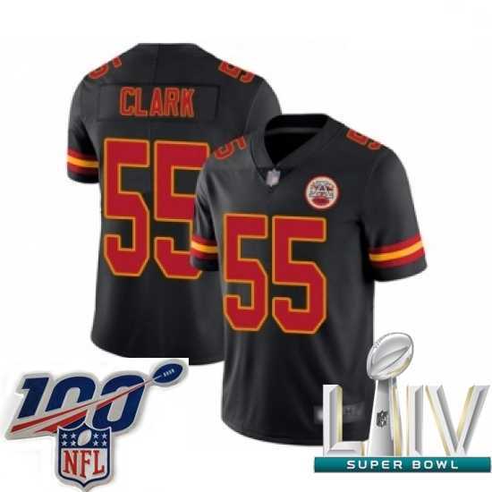 First - rate 2020 Super Bowl LIV Kansas City Chiefs #55 Frank Clark Limited Black Rush Vapor Untouchable Football Jersey