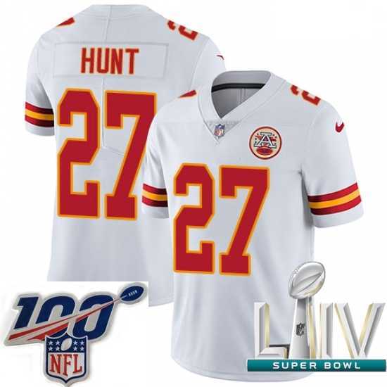 First - rate 2020 Super Bowl LIV Nike Kansas City Chiefs #27 Kareem Hunt White Vapor Untouchable Limited Player NFL Jersey