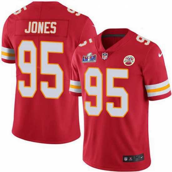 First - rate Nike Kansas City Chiefs 95 Chris Jones Red Team Color Bound Stitched NFL Vapor Untouchable Limited 2024 Super Bowl LVIII Jersey
