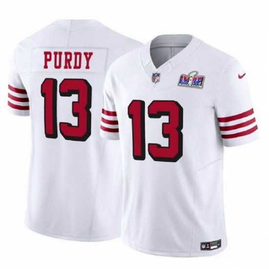 First - rate San Francisco 49ers 13 Brock Purdy 2023 F.U.S.E New White Vapor Untouchable Limited Stitched Football 2024 Super Bowl LVIII Jersey