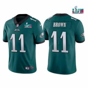 First - rate Toddler Philadelphia Eagles 11 A  J  Brown Green Super Bowl LVII Patch Vapor Untouchable Limited Stitched Jersey