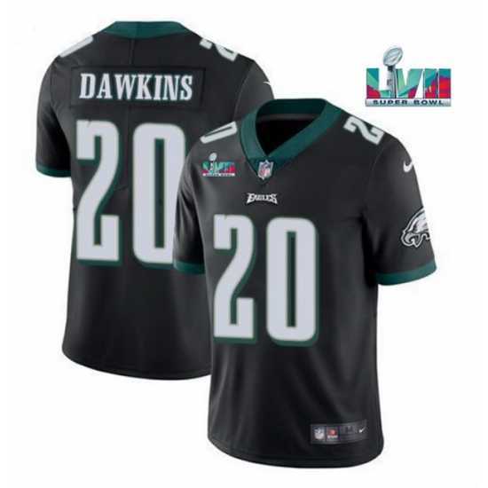 First - rate Toddler Philadelphia Eagles 20 Brian Dawkins Black Super Bowl LVII Patch Vapor Untouchable Limited Stitched Jersey