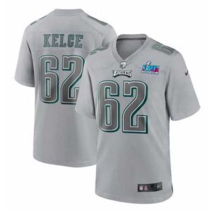First - rate Toddler Philadelphia Eagles 62 Jason Kelce Grey Super Bowl LVII Patch Atmosphere Fashion Stitched Game Jersey