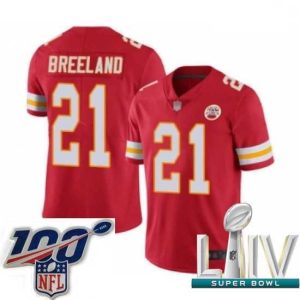 Gorgeous 2020 Super Bowl LIV Kansas City Chiefs #21 Bashaud Breeland Red Team Color Vapor Untouchable Limited Player Football Jersey