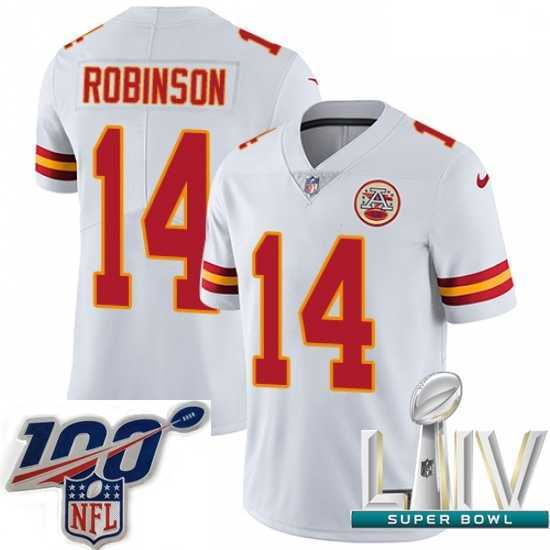Gorgeous 2020 Super Bowl LIV Nike Kansas City Chiefs #14 Demarcus Robinson White Vapor Untouchable Limited Player NFL Jersey