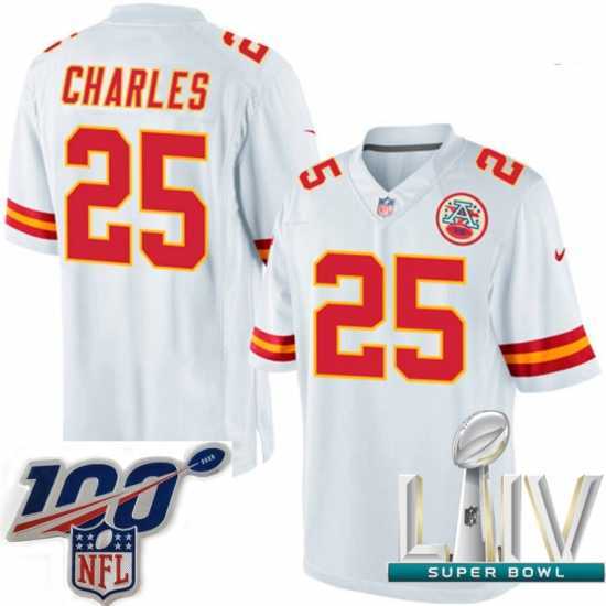 Gorgeous 2020 Super Bowl LIV Nike Kansas City Chiefs #25 Jamaal Charles White Vapor Untouchable Limited Player NFL Jersey