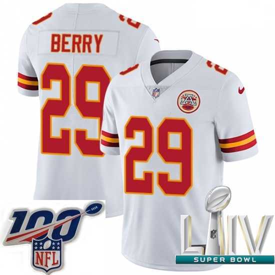 Gorgeous 2020 Super Bowl LIV Nike Kansas City Chiefs #29 Eric Berry White Vapor Untouchable Limited Player NFL Jersey