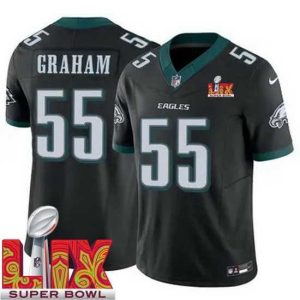 Gorgeous Philadelphia Eagles Brandon Graham #55 Black 2024 2025 Super Bowl LIX F.U.S.E Stitched NFL Jersey