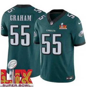 Gorgeous Philadelphia Eagles Brandon Graham #55 Green 2024 2025 Super Bowl LIX F.U.S.E Stitched NFL Jersey