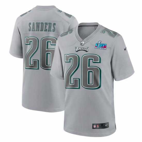 Gorgeous Toddler Philadelphia Eagles 26 Miles Sanders Grey Super Bowl LVII Patch Atmosphere Fashion Stitched Game Jersey