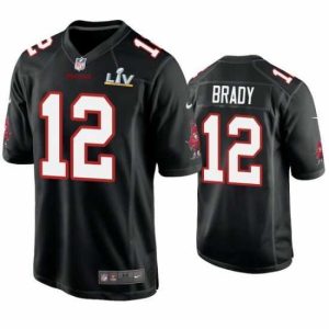 Gorgeous Tom Brady Buccaneers Black Super Bowl Lv Game Fashion Jersey