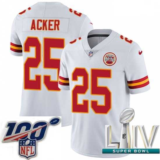Magnificent 2020 Super Bowl LIV Nike Kansas City Chiefs #25 Kenneth Acker White Vapor Untouchable Limited Player NFL Jersey