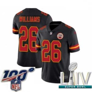 Magnificent 2020 Super Bowl LIV Nike Kansas City Chiefs #26 Damien Williams Limited Black Rush Vapor Untouchable NFL Jersey