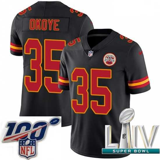 Magnificent 2020 Super Bowl LIV Nike Kansas City Chiefs #35 Christian Okoye Limited Black Rush Vapor Untouchable NFL Jersey