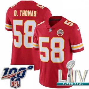 Magnificent 2020 Super Bowl LIV Nike Kansas City Chiefs #58 Derrick Thomas Red Team Color Vapor Untouchable Limited Player NFL Jersey