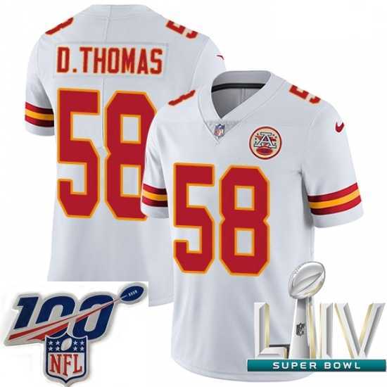 Magnificent 2020 Super Bowl LIV Nike Kansas City Chiefs #58 Derrick Thomas White Vapor Untouchable Limited Player NFL Jersey