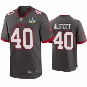 Magnificent Mike Alstott Buccaneers Pewter Super Bowl Lv Game Jersey
