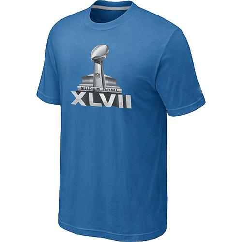 Magnificent NFL Super Bowl XLVII Logo T Shirt Light Blue