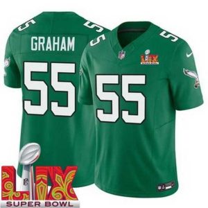 Magnificent Philadelphia Eagles Brandon Graham #55 Kelly Green 2024 2025 Super Bowl LIX F.U.S.E Stitched NFL Jersey