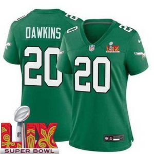 Magnificent Philadelphia Eagles Brian Dawkins #20 Kelly Green 2024 2025 Super Bowl LIX F.U.S.E Stitched NFL Jersey