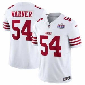 Magnificent San Francisco 49ers 54 Fred Warner White 2023 F.U.S.E  Vapor Untouchable Limited Stitched Football 2024 Super Bowl LVIII Jersey