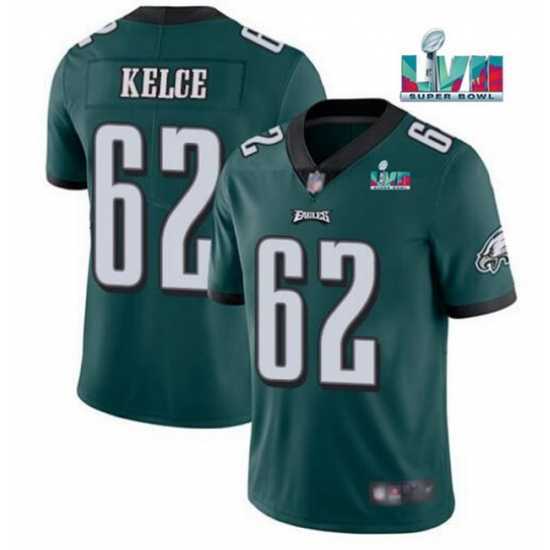 Magnificent Toddler Philadelphia Eagles 62 Jason Kelce Green Super Bowl LVII Patch Vapor Untouchable Limited Stitched Jersey