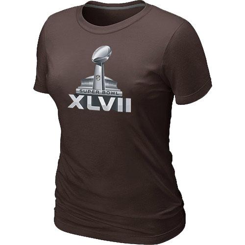Magnificent Women's NFL Super Bowl XLVII Logo T Shirt Brown