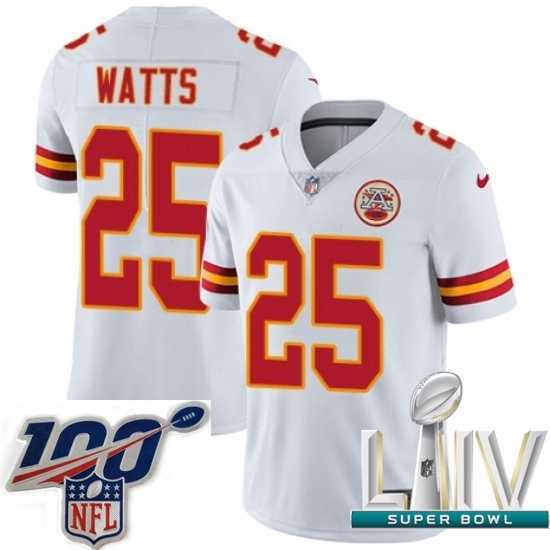 Outstanding 2020 Super Bowl LIV Nike Kansas City Chiefs #25 Armani Watts White Vapor Untouchable Limited Player NFL Jersey