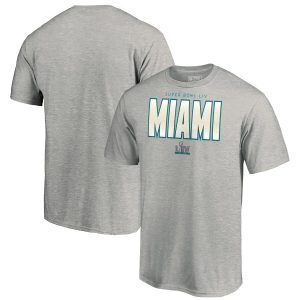 Outstanding NFL Miami Super Bowl LIV Palm T Shirt Heathered Gray