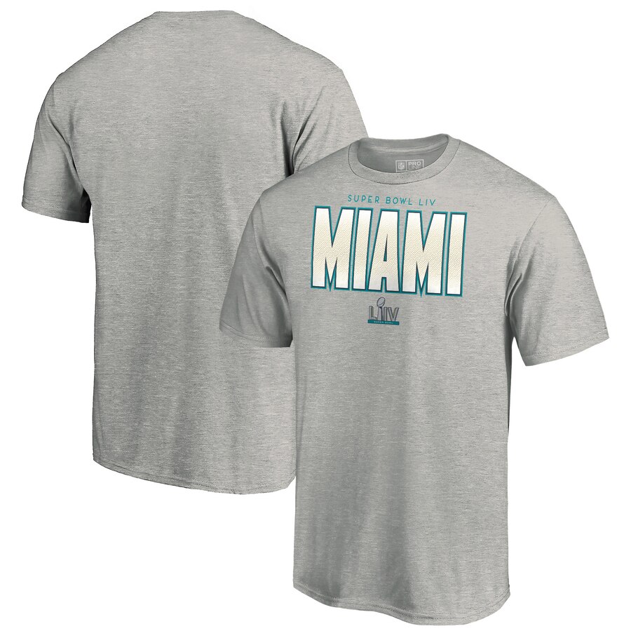 Outstanding NFL Miami Super Bowl LIV Palm T Shirt Heathered Gray