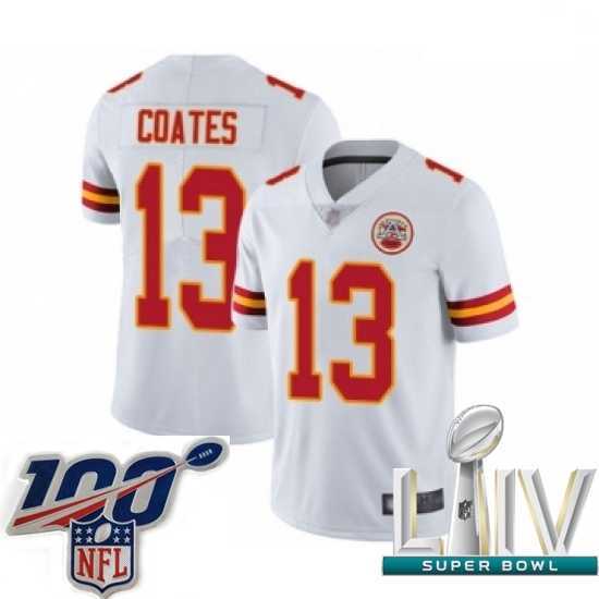 Premium 2020 Super Bowl LIV Kansas City Chiefs #13 Sammie Coates White Vapor Untouchable Limited Player Football Jersey