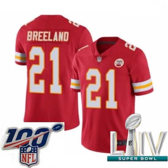 Premium 2020 Super Bowl LIV Kansas City Chiefs #21 Bashaud Breeland Red Team Color Vapor Untouchable Limited Player Football Jersey