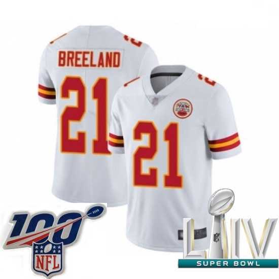Premium 2020 Super Bowl LIV Kansas City Chiefs #21 Bashaud Breeland White Vapor Untouchable Limited Player Football Jersey